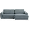 ECKSOFA in Cord Blaugrau  - Blaugrau/Schwarz, Modern, Textil (250/176cm) - Trendmanufaktur