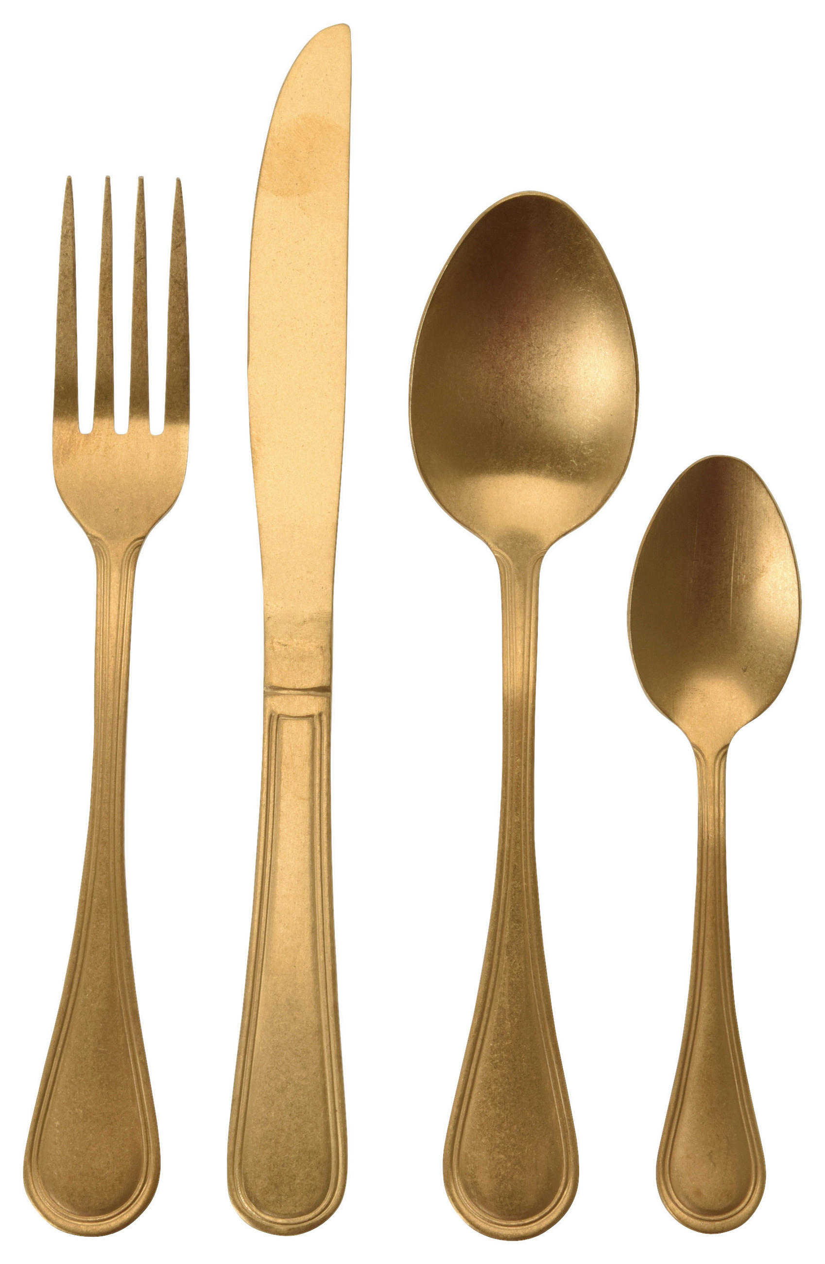 BESTECKSET 16-teilig - Goldfarben, Trend, Metall