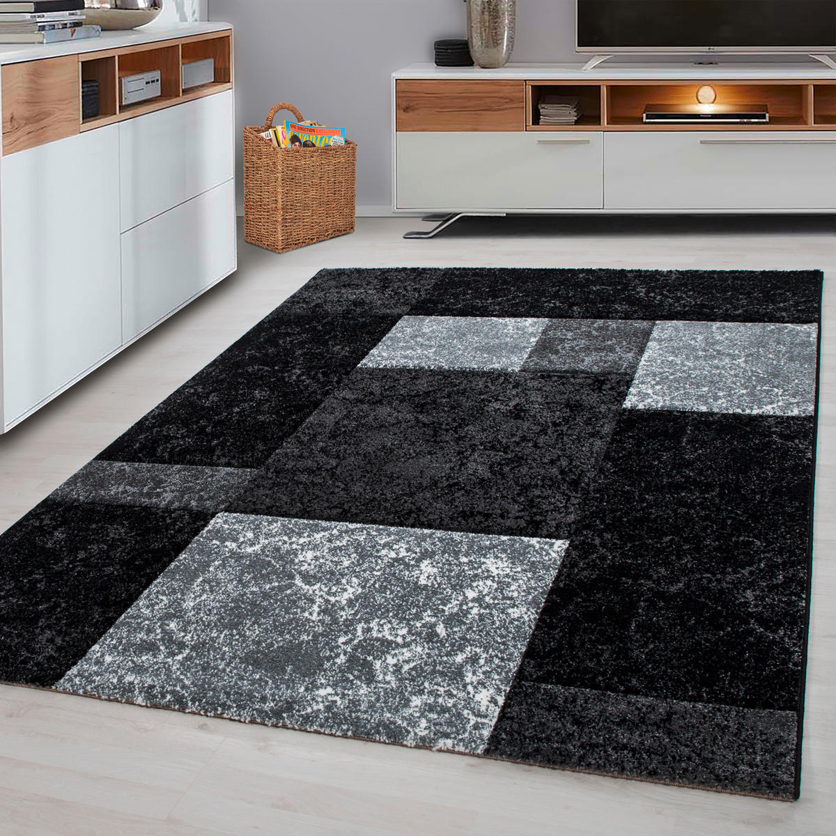 FLACHWEBETEPPICH 280/370 cm Hawaii Schwarz  - Schwarz, Design, Textil (280/370cm) - Novel