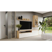 DNEVNI REGAL,  bela, barve hrasta  - barve hrasta/bela, Konvencionalno, les (232,9/210/41cm) - Alples