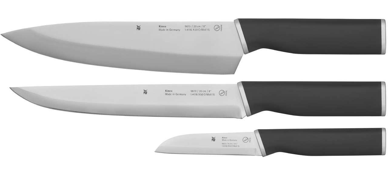 MESSERSET Kineo 3-teilig - Silberfarben/Schwarz, Basics, Kunststoff/Metall - WMF