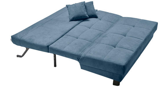 SCHLAFSOFA Mikrovelours Blau  - Blau/Schwarz, KONVENTIONELL, Textil/Metall (185/85/100cm) - Carryhome