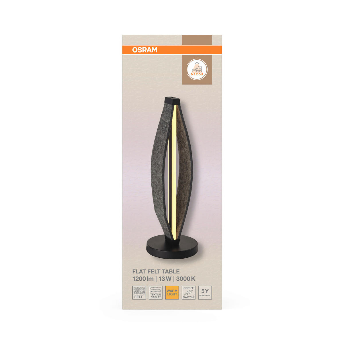 LED-TISCHLEUCHTE 18/52,5 cm   - Dunkelgrau, Design, Kunststoff/Textil (18/52,5cm) - Osram