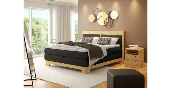 BOXSPRINGBETT 180/200 cm  in Dunkelbraun  - Dunkelbraun, Natur, Holz/Textil (180/200cm) - Linea Natura