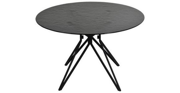 ESSTISCH in Metall, Glas 120/120/76 cm - Schwarz, Design, Glas/Metall (120/120/76cm) - Novel