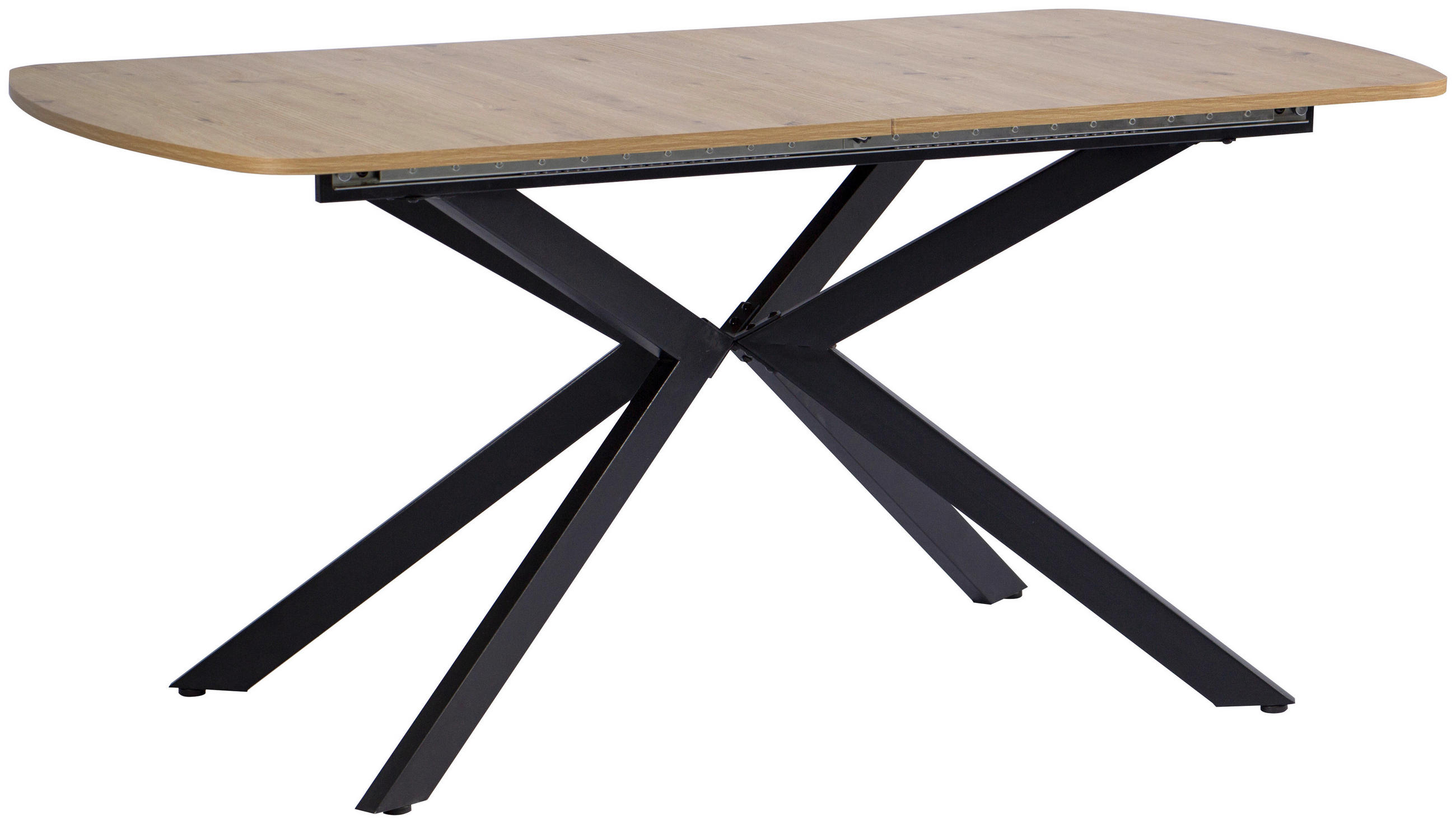 ESSTISCH in Metall, Holzwerkstoff  - Schwarz/Eiche Artisan, KONVENTIONELL, Holzwerkstoff/Metall (160-200/75/90cm) - MID.YOU