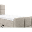 BOXBETT 90/200 cm,  in Taupe, gepolstertes Kopfteil, Bettkasten, Topper, H3 = fest  - Taupe/Schwarz, Design, Holzwerkstoff/Kunststoff (90/200cm) - Xora