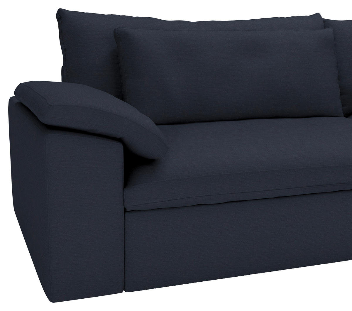ECKSOFA  Webstoff Dunkelblau  - Schwarz/Dunkelblau, Modern, Kunststoff/Textil (306/198cm) - Carryhome