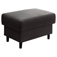 HOCKER Lederlook Anthrazit  - Anthrazit/Schwarz, MODERN, Holz/Textil (76/46/55cm) - Livetastic