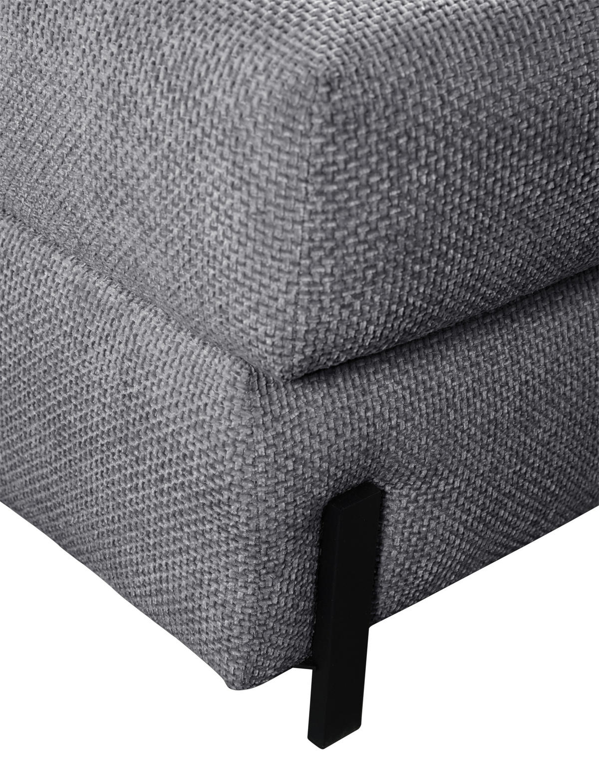 ECKSOFA in Struktur Grau  - Schwarz/Grau, Design, Textil/Metall (265/162cm) - MID.YOU