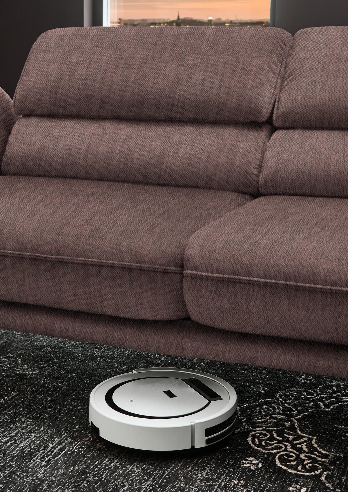 ECKSOFA in Velours Braun  - Schwarz/Braun, Design, Textil/Metall (283/153cm) - Valdera