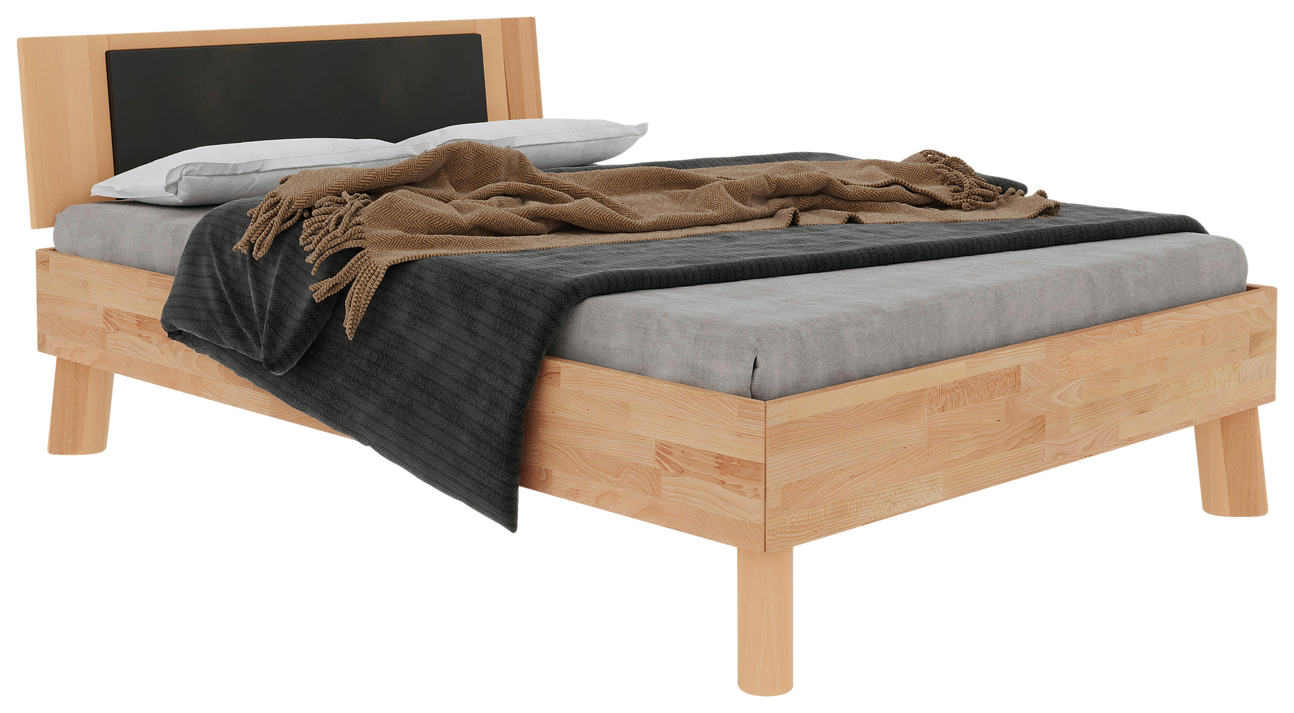 BETT - Naturfarben/Kernbuche, MODERN, Holz (140/200cm) - MID.YOU