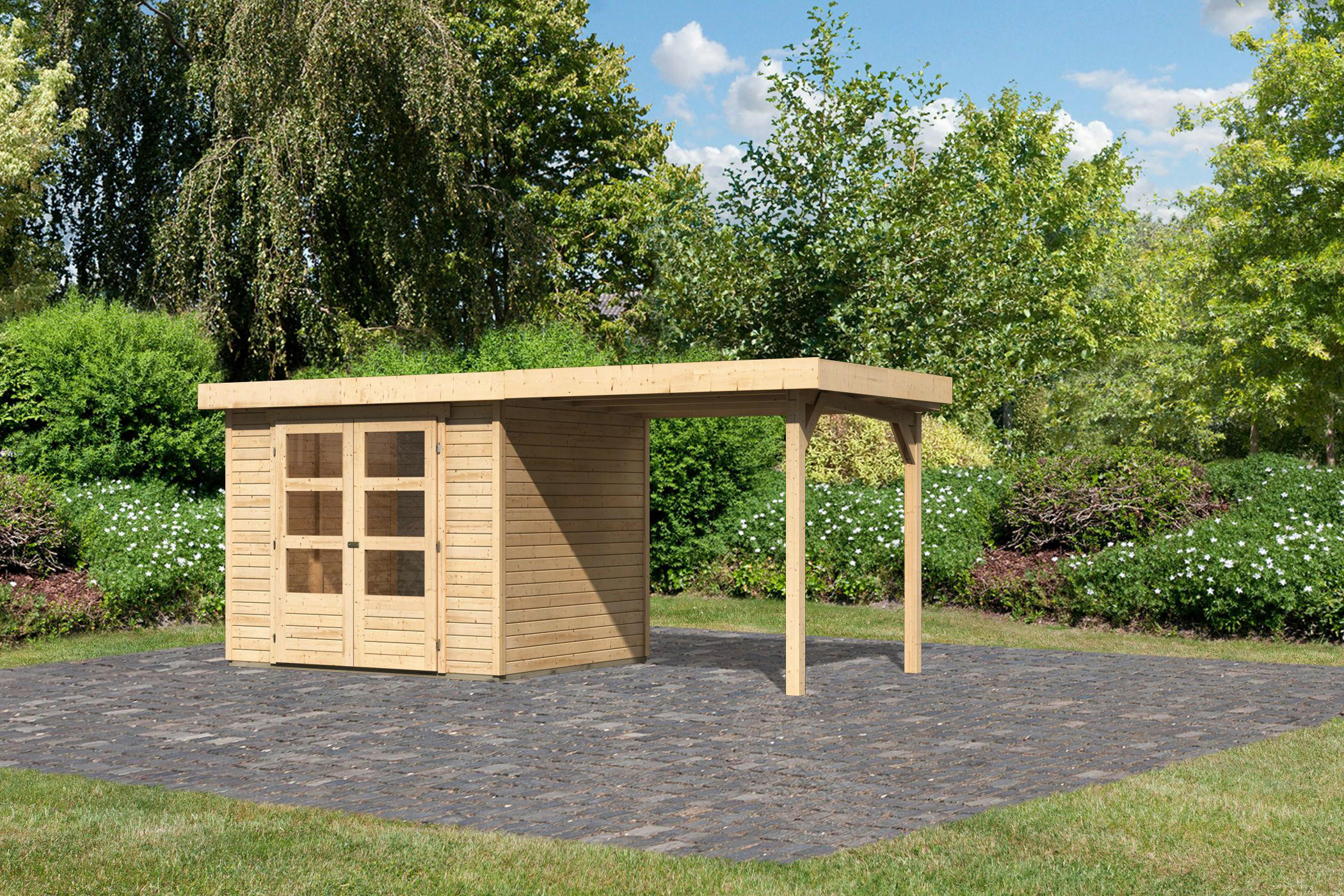 GARTENHAUS - Naturfarben, Basics, Holz (491/217/211cm) - Karibu
