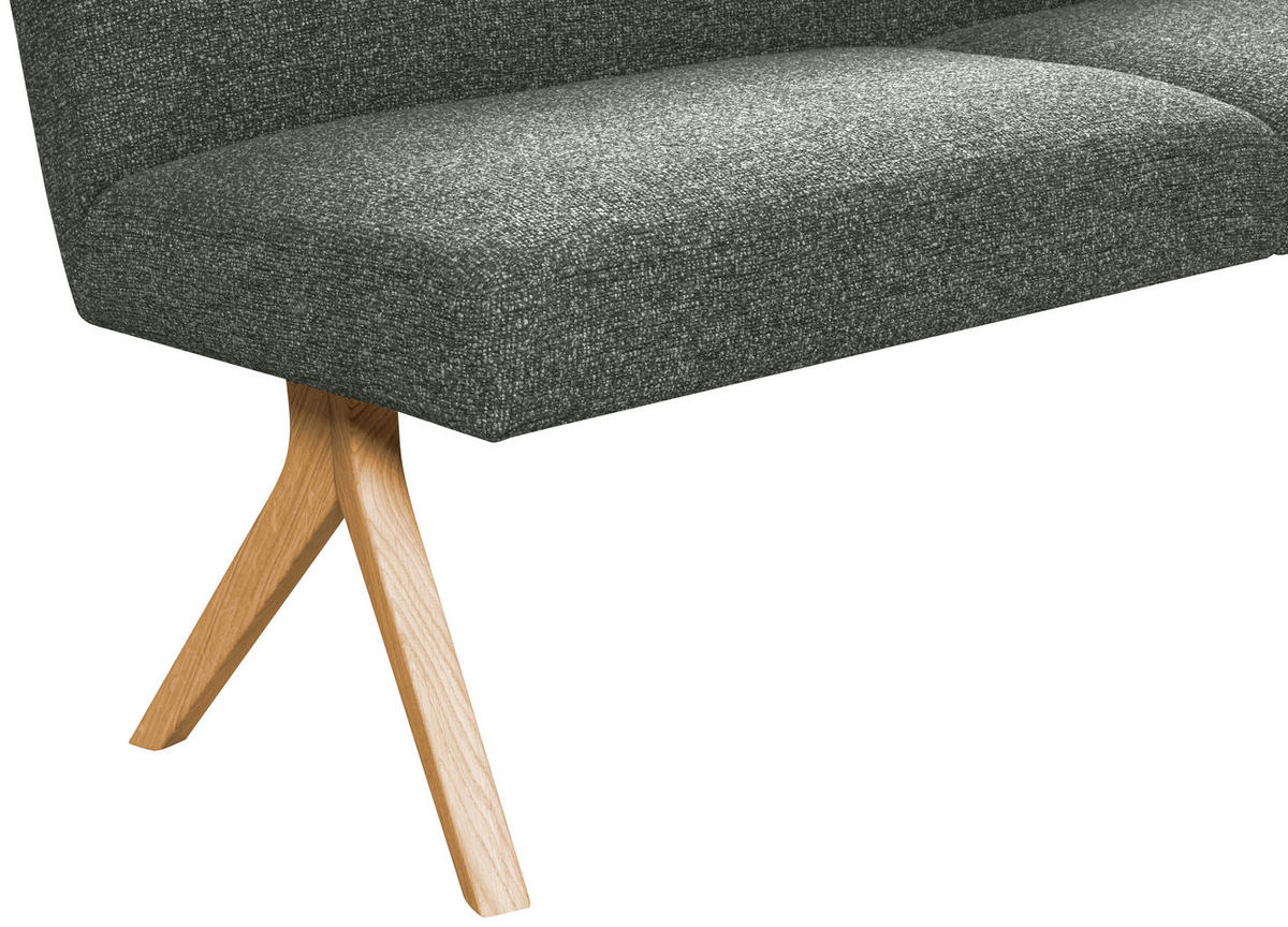 ECKBANK Holz, Textil Grün  - Eichefarben/Grün, Konventionell, Holz/Textil (172/218cm) - Linea Natura