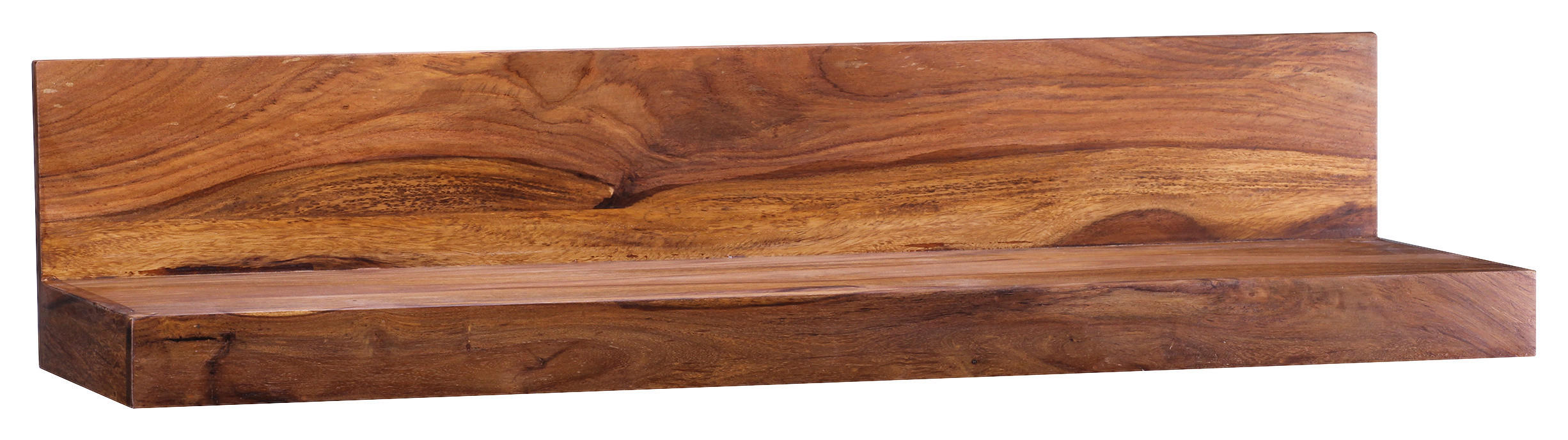 Wandregal "WL1.572" , Sheesham massiv Sheeshamfarben - Sheeshamfarben, MODERN, Holz (60/17/24cm) - MID.YOU