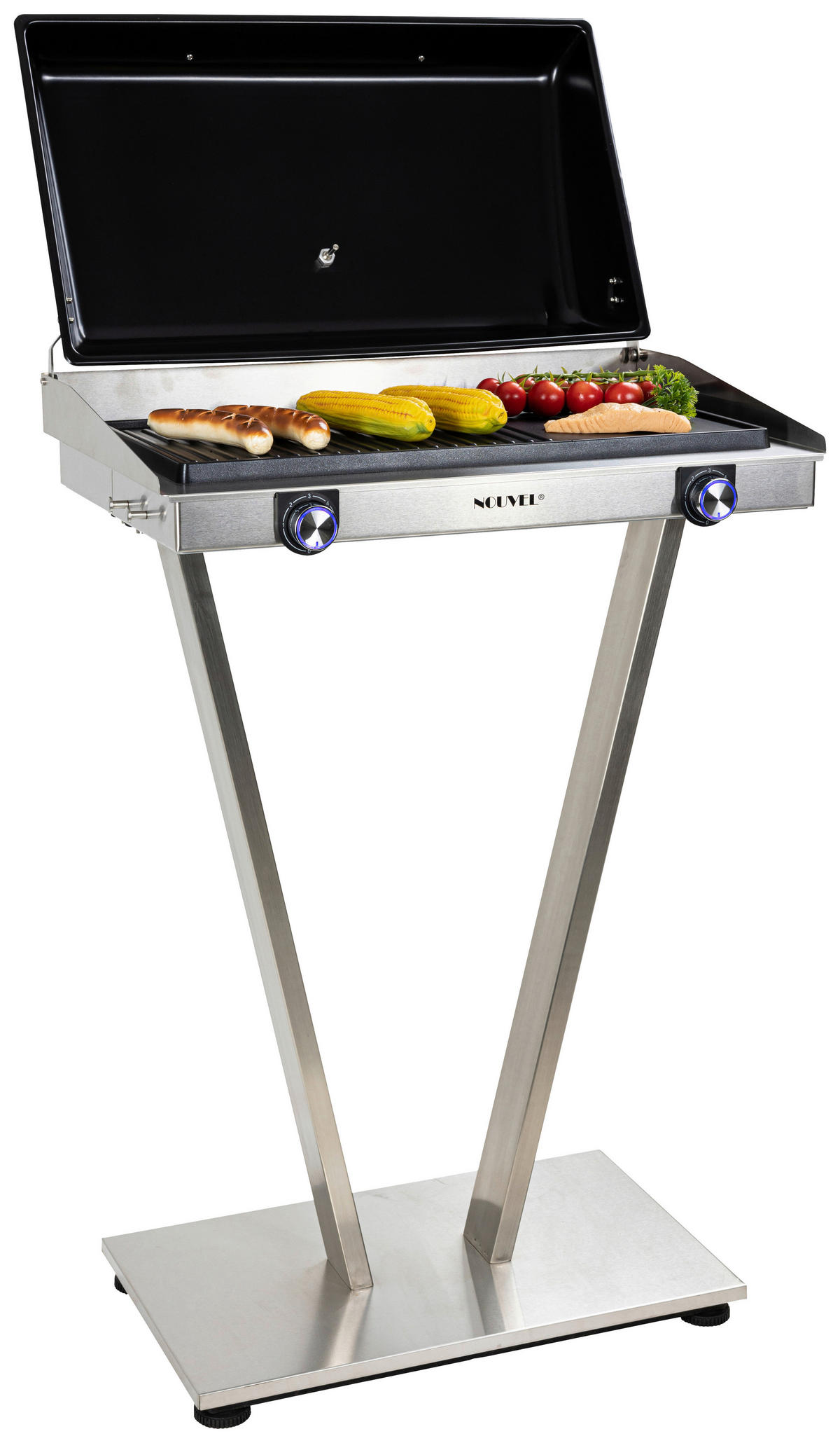 ELEKTROGRILL - Silberfarben, Design, Metall (68/103/45cm) - Nouvel