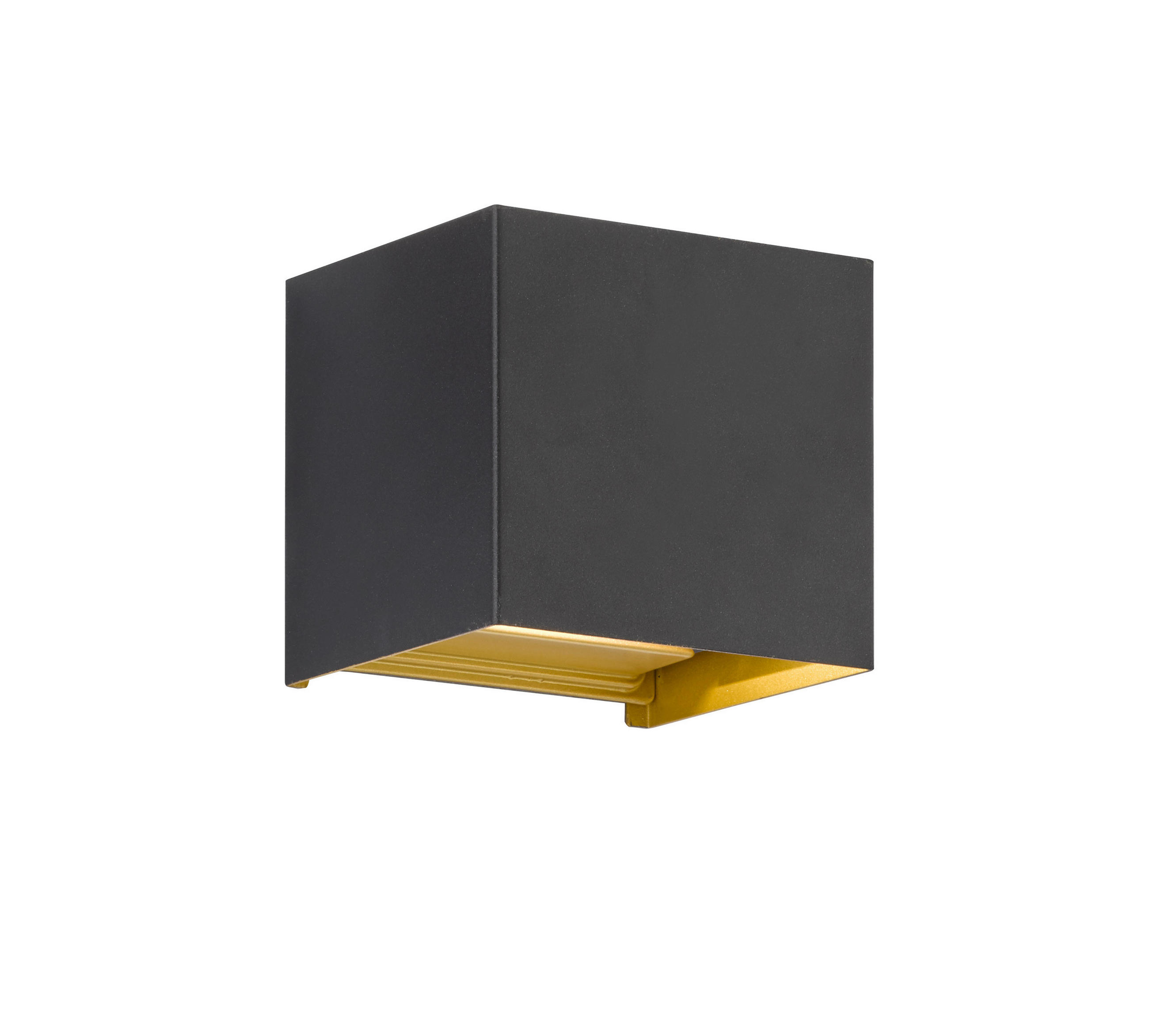 Fischer & Honsel AUßENWANDLEUCHTE Thore Schwarz, Gold 10x10 cm