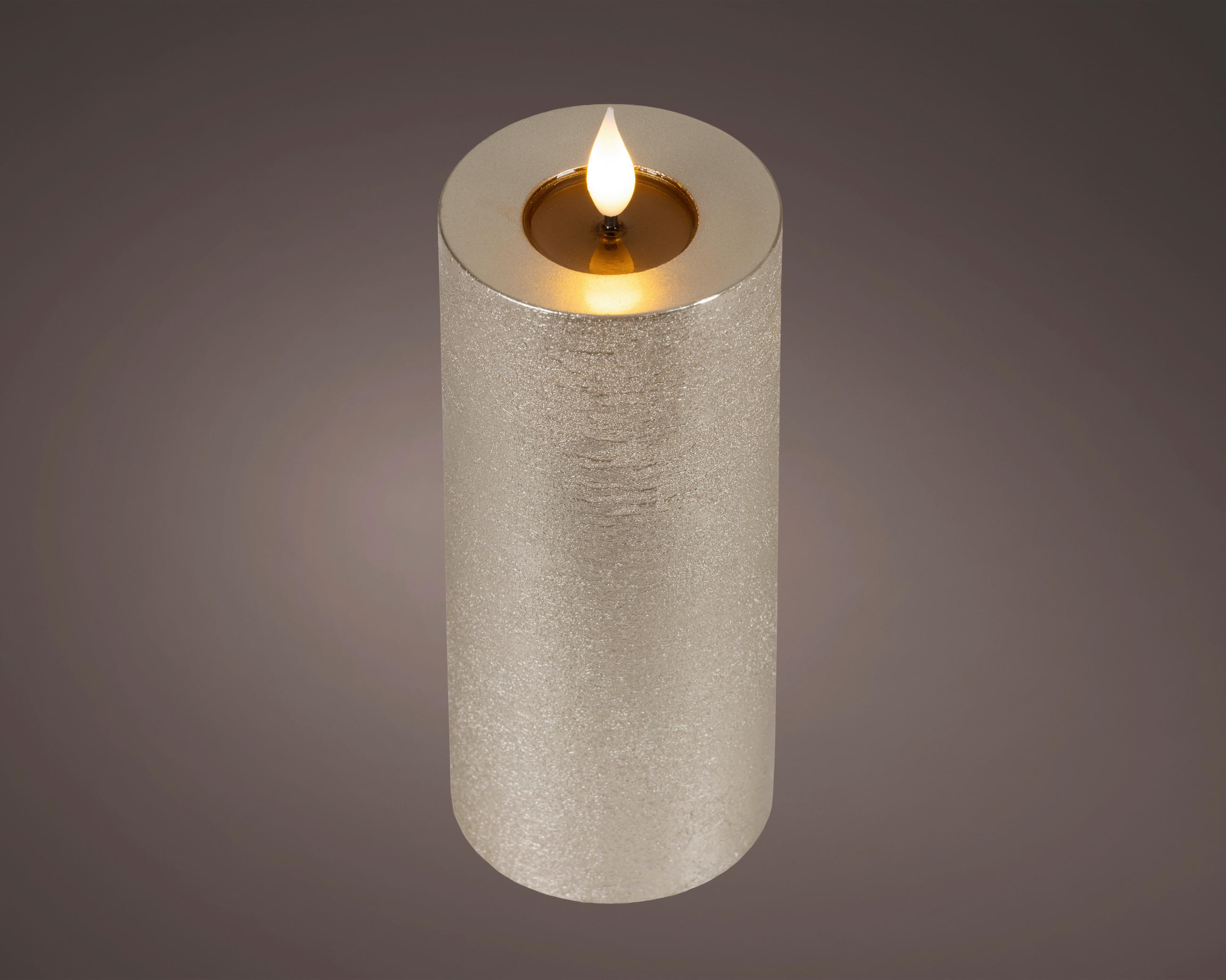 LED GYERTYA  - világosszürke, Basics, természetes anyagok (7.5/7.5/20cm)