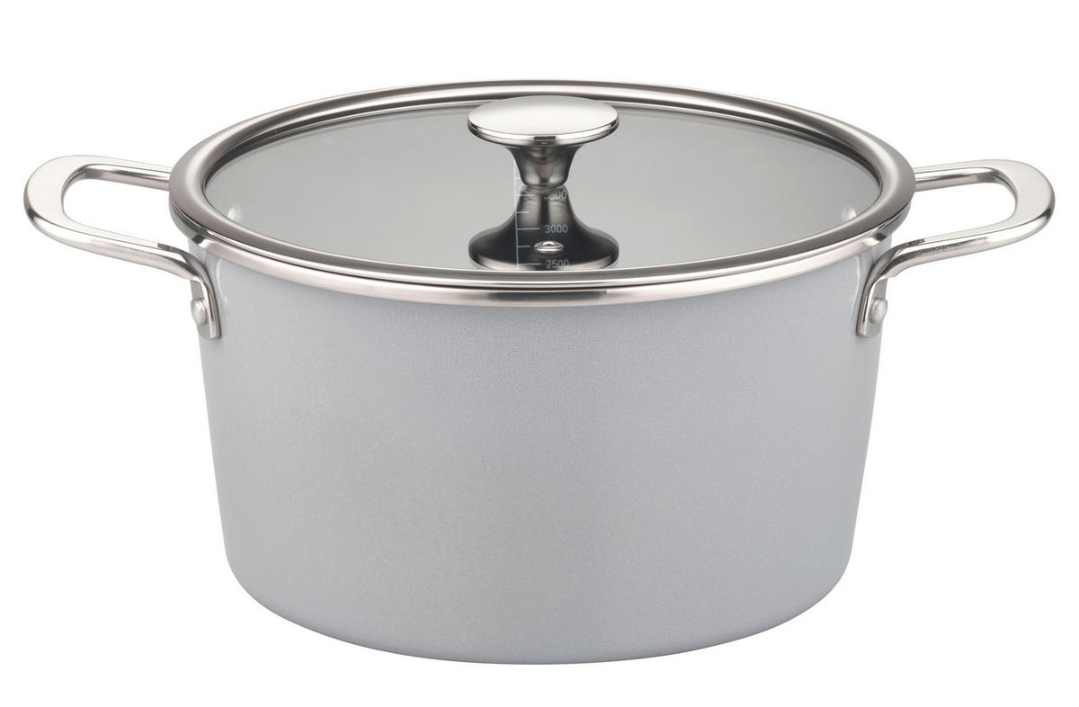 KOCHTOPFSET STRATOS 4-teilig  - Hellgrau, Basics, Metall - GSW