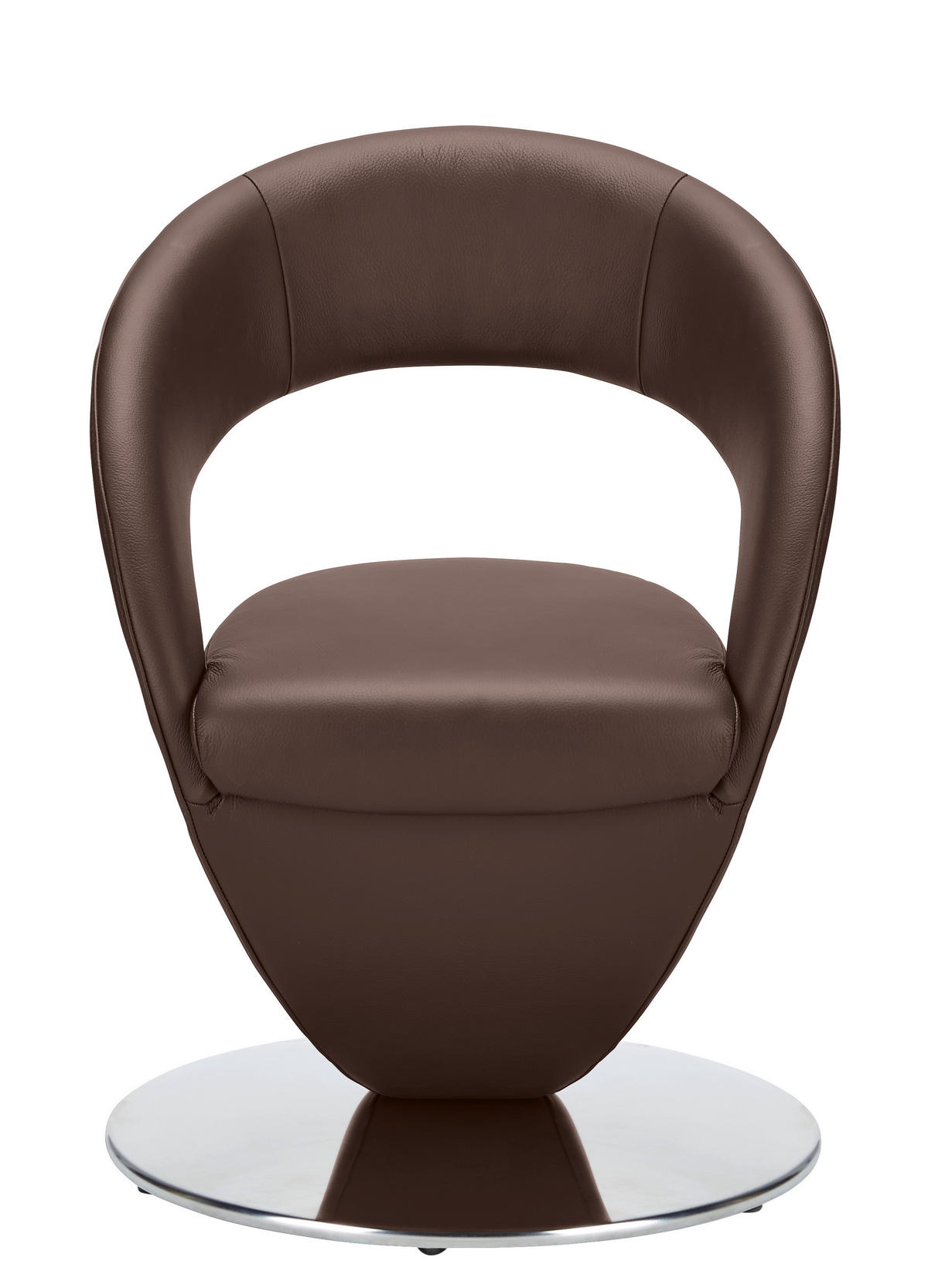 STUHL  in Stahl Mikrofaser  - Edelstahlfarben/Braun, Design, Textil/Metall (62/86/61cm) - Moderano
