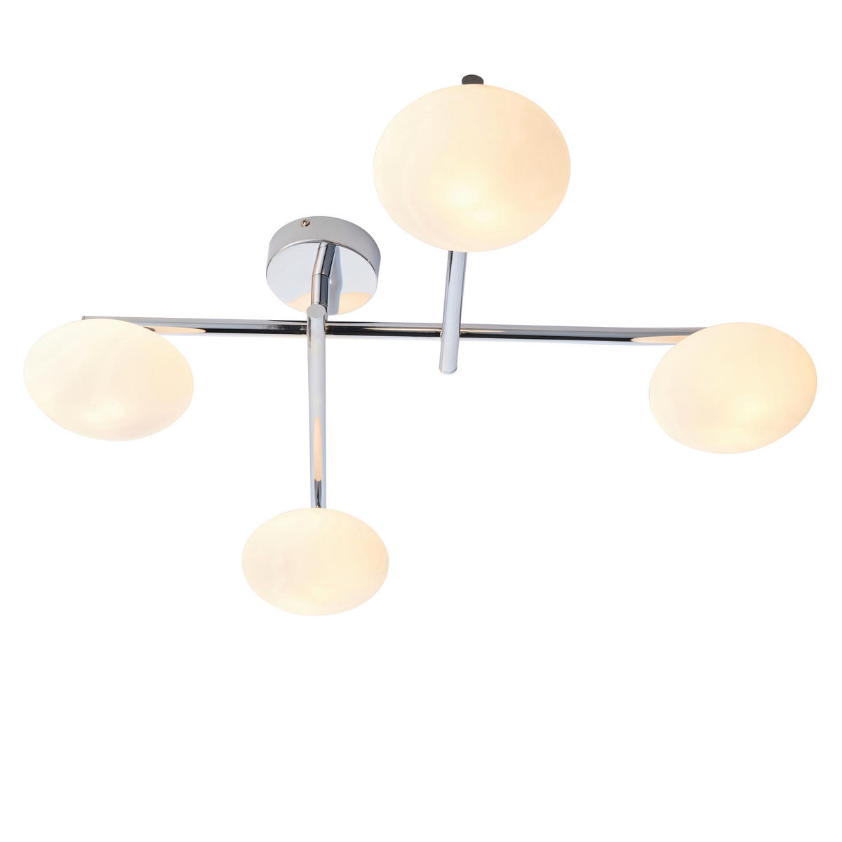 BADEZIMMER-DECKENLEUCHTE  66/19.4 cm    - Chromfarben/Opal, KONVENTIONELL, Glas (66/19.4cm) - ENDON