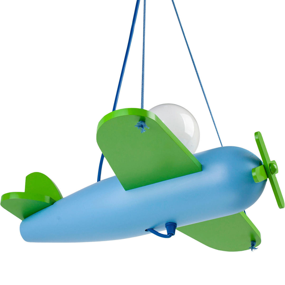 KINDERHÄNGELEUCHTE Clipper 42/47/75 cm   - Blau/Grün, Basics, Holz (42/47/75cm)