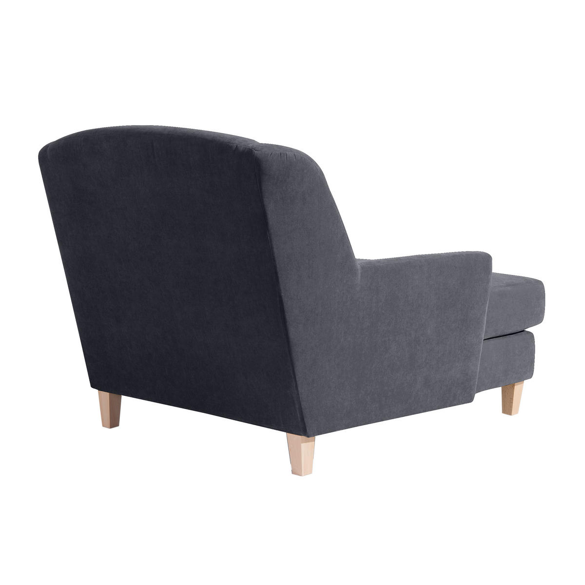 XXL-SESSEL in Velours Anthrazit  - Anthrazit/Naturfarben, Modern, Holz/Holzwerkstoff (136/107/142cm) - Max Winzer