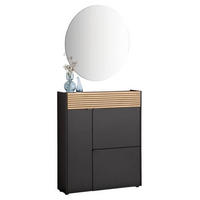 GARDEROBE 2-teilig  in 83/200/22 cm  - Eichefarben/Graphitfarben, Design, Glas/Holzwerkstoff (83/200/22cm) - Voleo