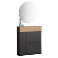 GARDEROBE 2-teilig  in 83/200/22 cm  - Eichefarben/Graphitfarben, Design, Glas/Holzwerkstoff (83/200/22cm) - Voleo