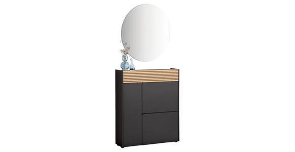 GARDEROBE 2-teilig in 83/200/22 cm - Eichefarben/Graphitfarben, Design, Glas/Holzwerkstoff (83/200/22cm) - Voleo