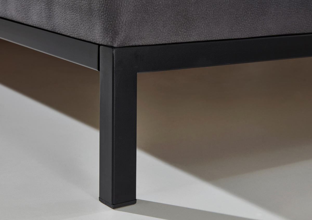 BOXSPRINGBETT 140/200 cm  in Anthrazit  - Anthrazit/Schwarz, Konventionell, Textil/Metall (140/200cm) - Carryhome