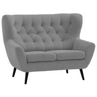 2-SITZER-SOFA Webstoff Grau  - Schwarz/Grau, Design, Holz/Textil (137/101/95cm) - Stylife
