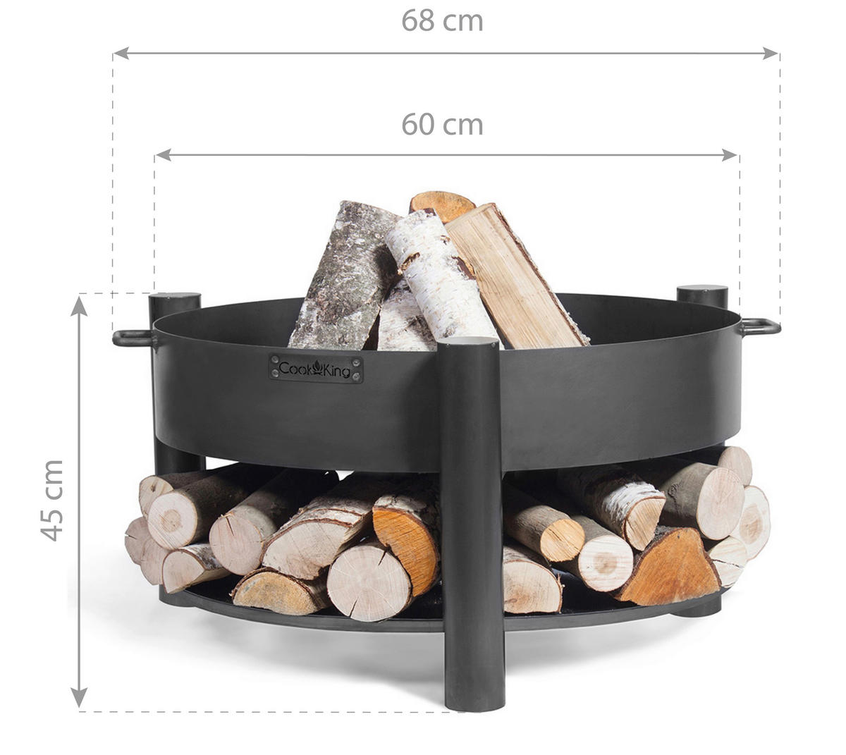 FEUERSCHALE  - Schwarz, Basics, Metall (68/45cm)