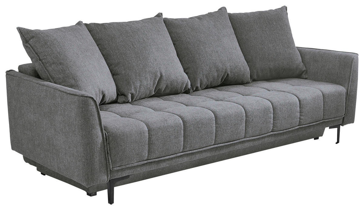 BÄDDSOFFA i flatväv grå  - svart/grå, Design, textil (235/70/108cm) - Livetastic