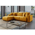 ECKSOFA  in Samt Gelb  195/293 cm  - Chromfarben/Gelb, KONVENTIONELL, Kunststoff/Textil (195/293cm) - Carryhome