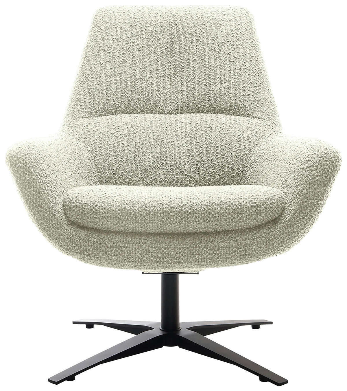 SESSEL Bouclé Weiß    - Schwarz/Weiß, MODERN, Textil/Metall (81/92/83cm) - Trendmanufaktur