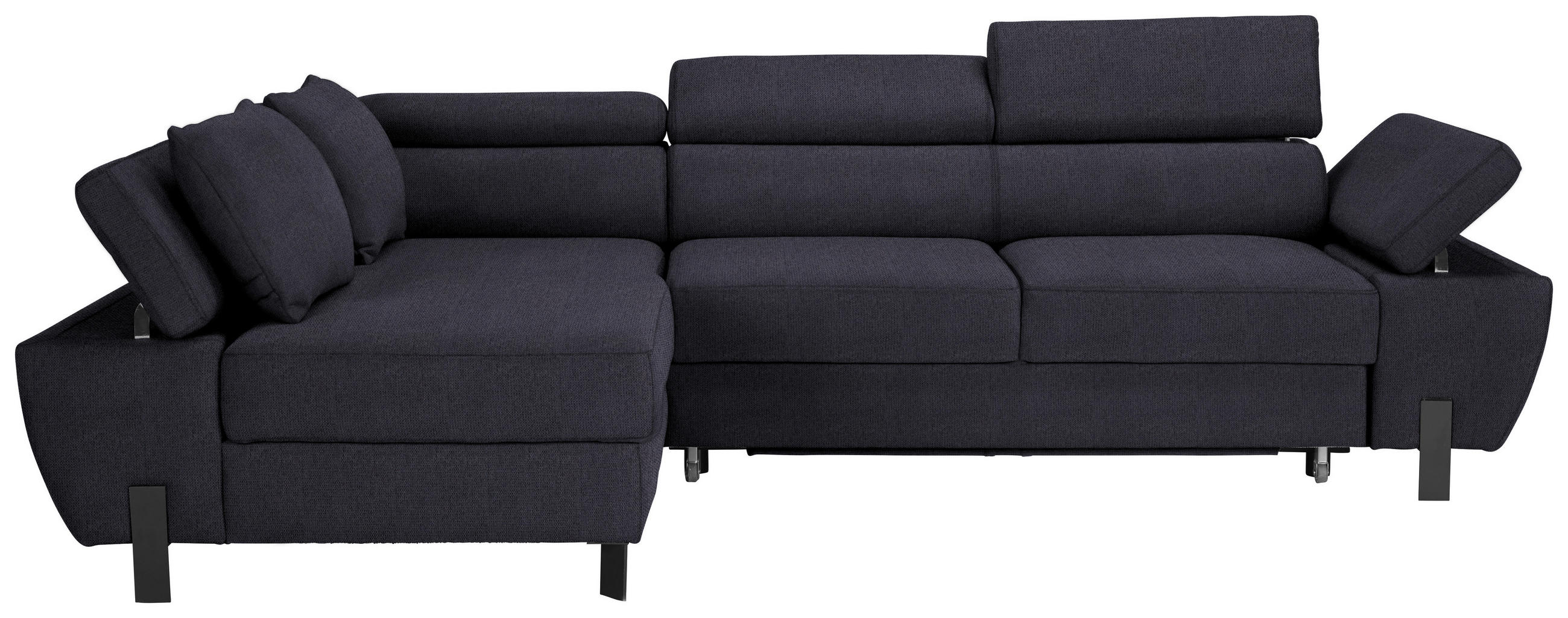 HÖRNSOFFA i vävt tyg mörkblå  - svart/mörkblå, Modern, metall/textil (93/90/277cm) - MID.YOU