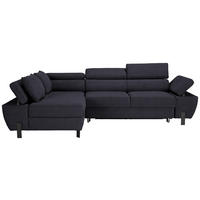 HÖRNSOFFA i vävt tyg mörkblå  - svart/mörkblå, Modern, metall/textil (93/90/277cm) - MID.YOU