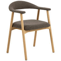 ARMLEHNSTUHL   Bouclé  Taupe  - Taupe/Eichefarben, Design, Holz/Textil (56/75,5/54cm) - P & B
