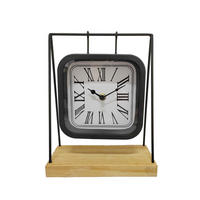 BORDSKLOCKA brun, svart 20/25/8 cm  - brun/svart, Lifestyle, metall/trämaterial (20/25/8cm) - Ambia Home