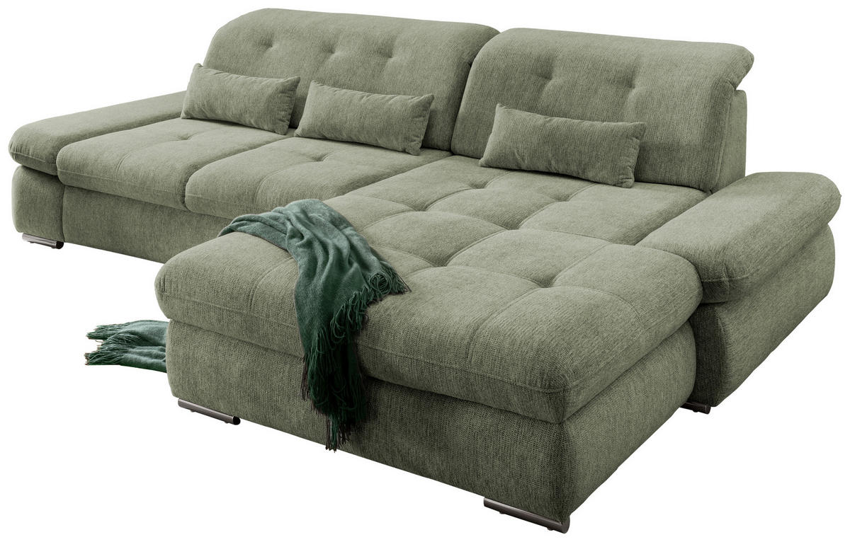 Freisteller von Livetastic ECKSOFA Grün Chenille.