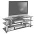 TV-RACK Glas, Metall Chromfarben, Schwarz - Chromfarben/Schwarz, Design, Glas/Kunststoff (110/40/45cm)