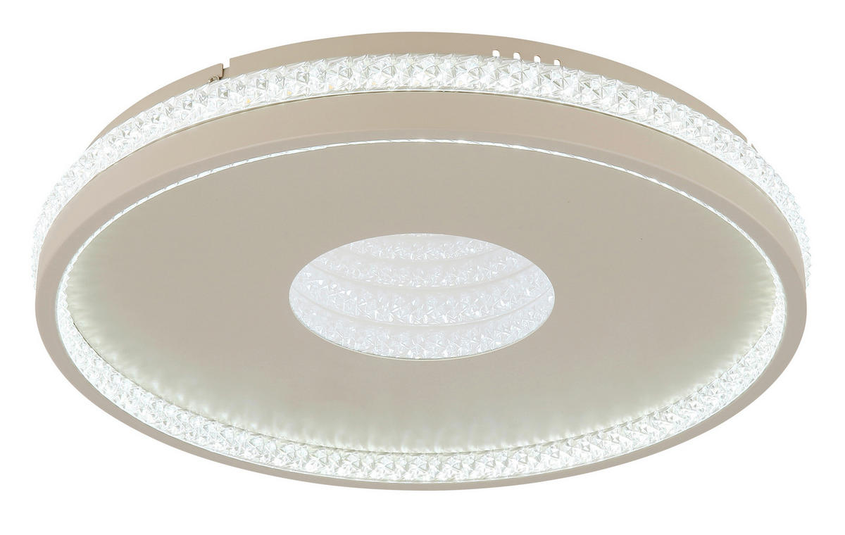 LED-DECKENLEUCHTE SHIRLEY 41/6.5 cm   - Sandfarben/Klar, Design, Kunststoff/Metall (41/6.5cm) - Globo