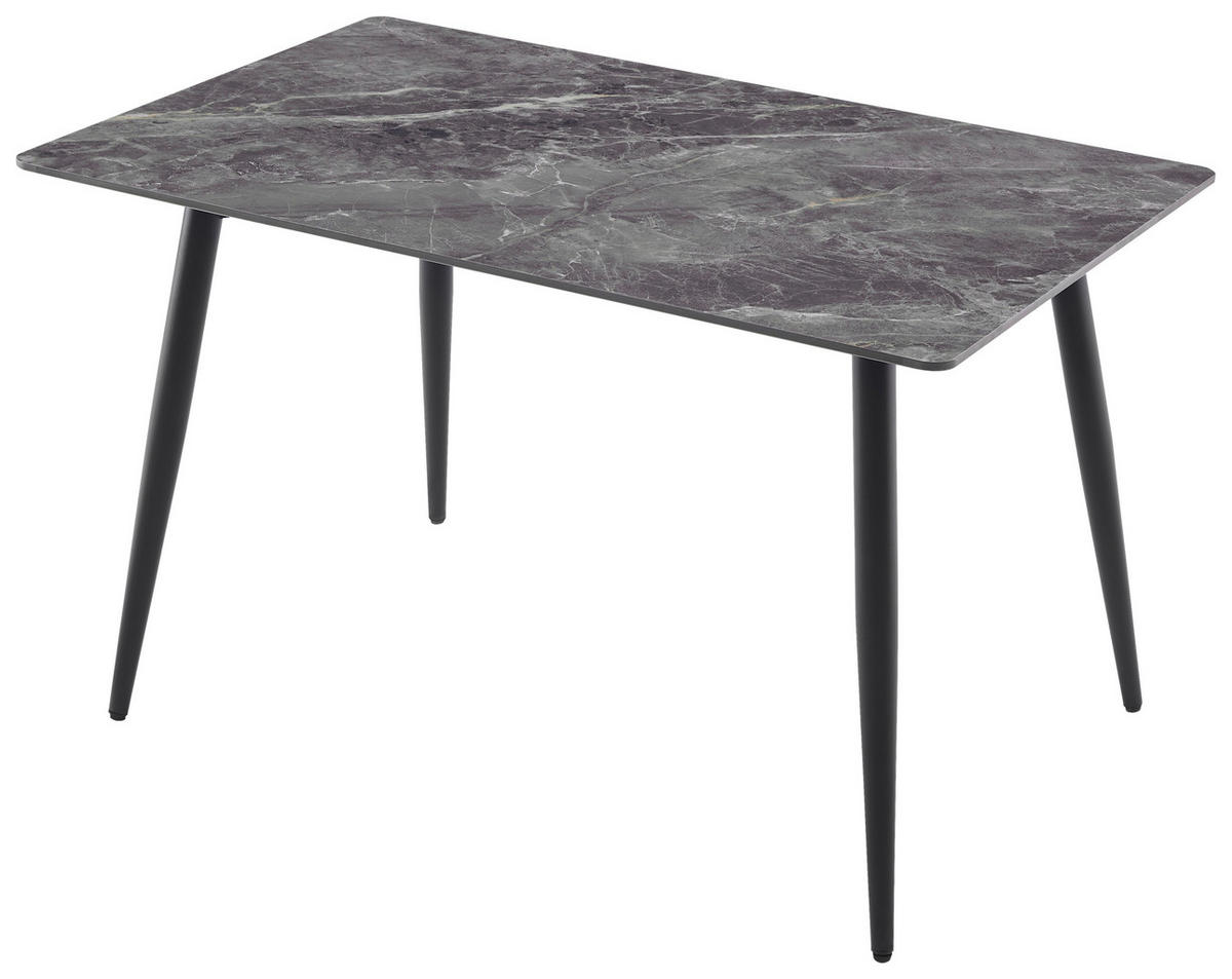 JEDILNA MIZA, siva  - črna/siva, Design, kovina/keramika (120/75/75cm) - Stylife