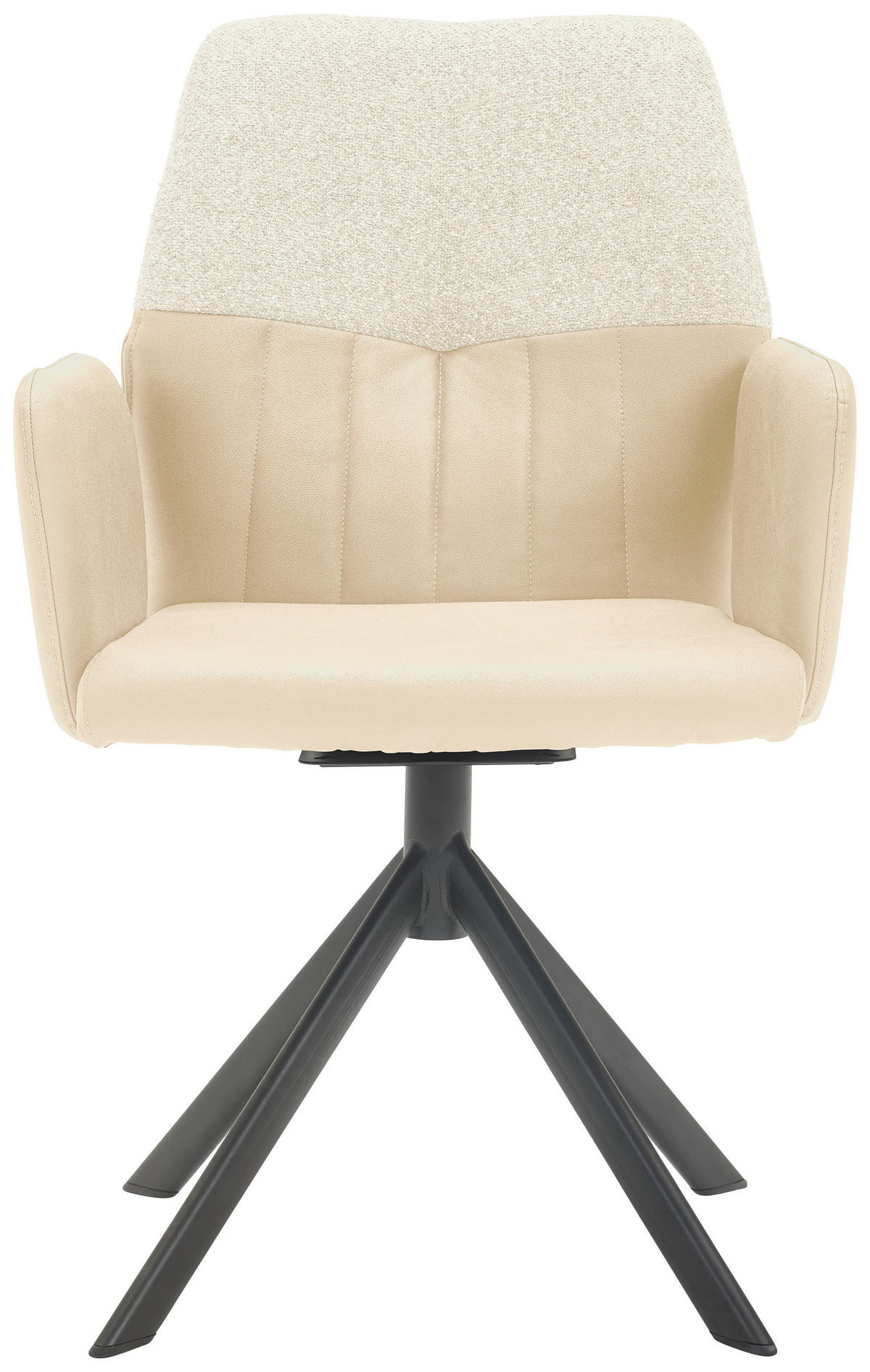 ARMLEHNSTUHL  in Lederlook, Webstoff  - Beige/Schwarz, KONVENTIONELL, Textil/Metall (57/87/63cm) - Valdera