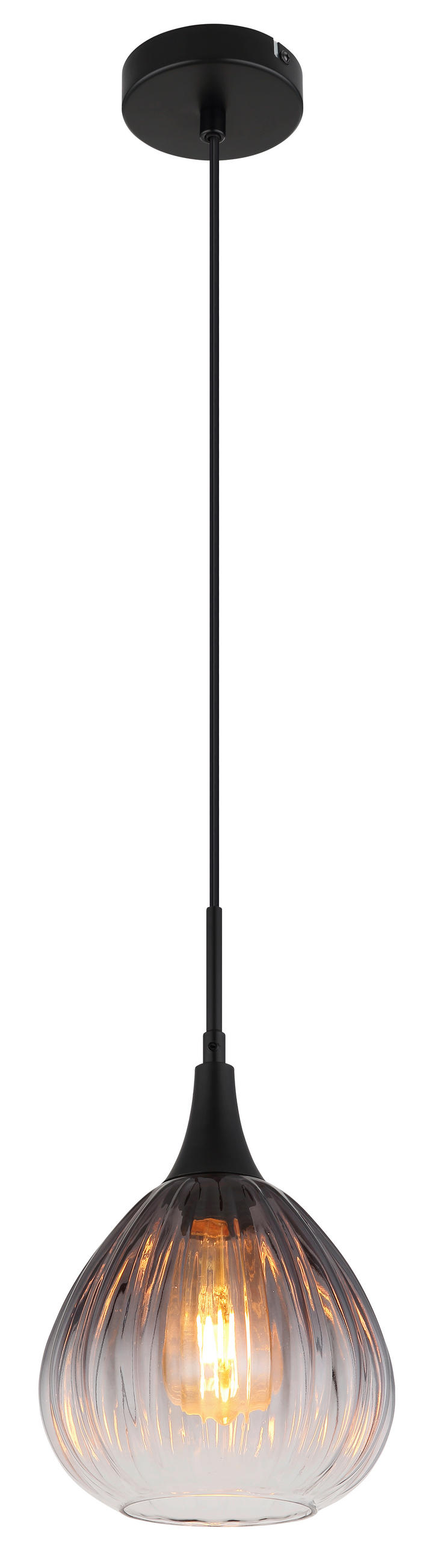 HÄNGELEUCHTE 20/120 cm    - Klar, Design, Glas/Metall (20/120cm) - Globo