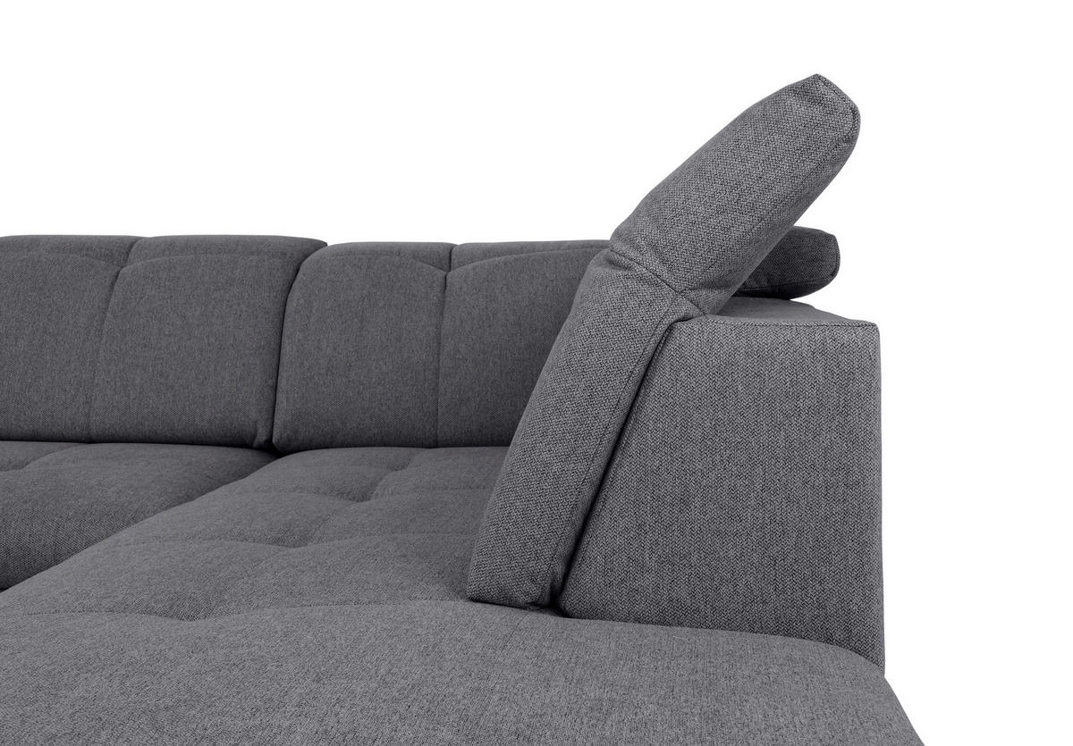 WOHNLANDSCHAFT Dunkelgrau  - Dunkelgrau/Grau, Design, Textil/Metall (173/328/215cm) - MID.YOU