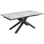 ESSTISCH in Metall, Glas, Keramik 180-280/76/98 cm  - Schwarz/Weiß, Design, Glas/Keramik (180-280/76/98cm) - Novel