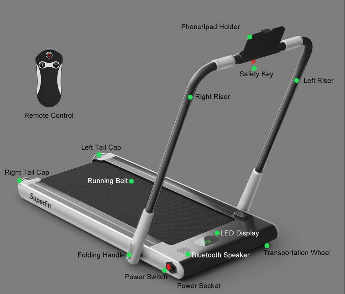 LAUFBAND NABO LB 100 SILBER - Silberfarben, KONVENTIONELL, Metall (68,5/106,5/133,6cm)