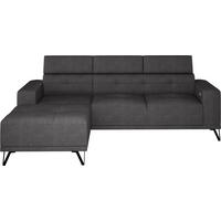 ECKSOFA Anthrazit Chenille  - Anthrazit/Schwarz, KONVENTIONELL, Textil/Metall (178/264cm) - Hom`in